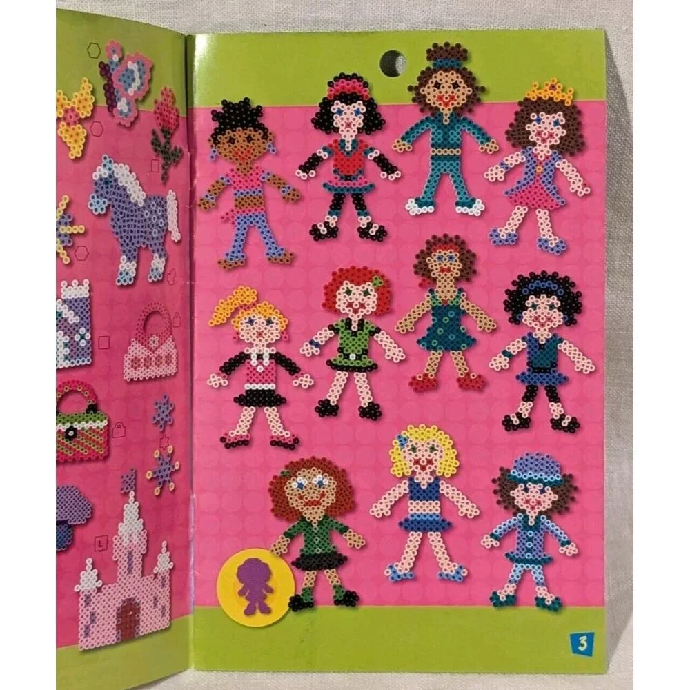 Perler Beads Pegboards Lot Shapes Heart Flower Girl Boy Square Star Booklet Lot